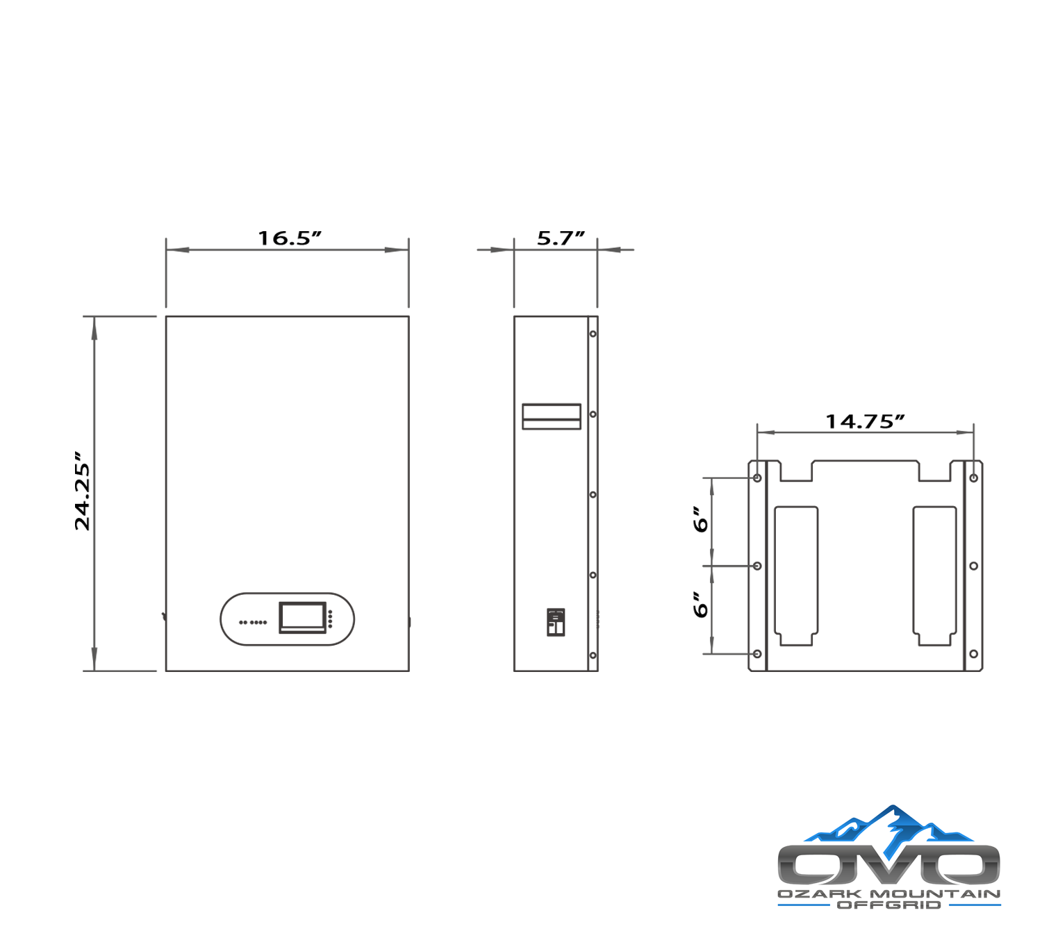 OMO Patriot 48V 5.12KW Wall Hanging Heated LifePO4 Lithium Battery System