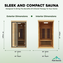 Load image into Gallery viewer, Peak Saunas Shasta 1-Person Full Spectrum Infrared Sauna with XL Medical-Grade Red Light Therapy &amp; Smart WiFi App Control