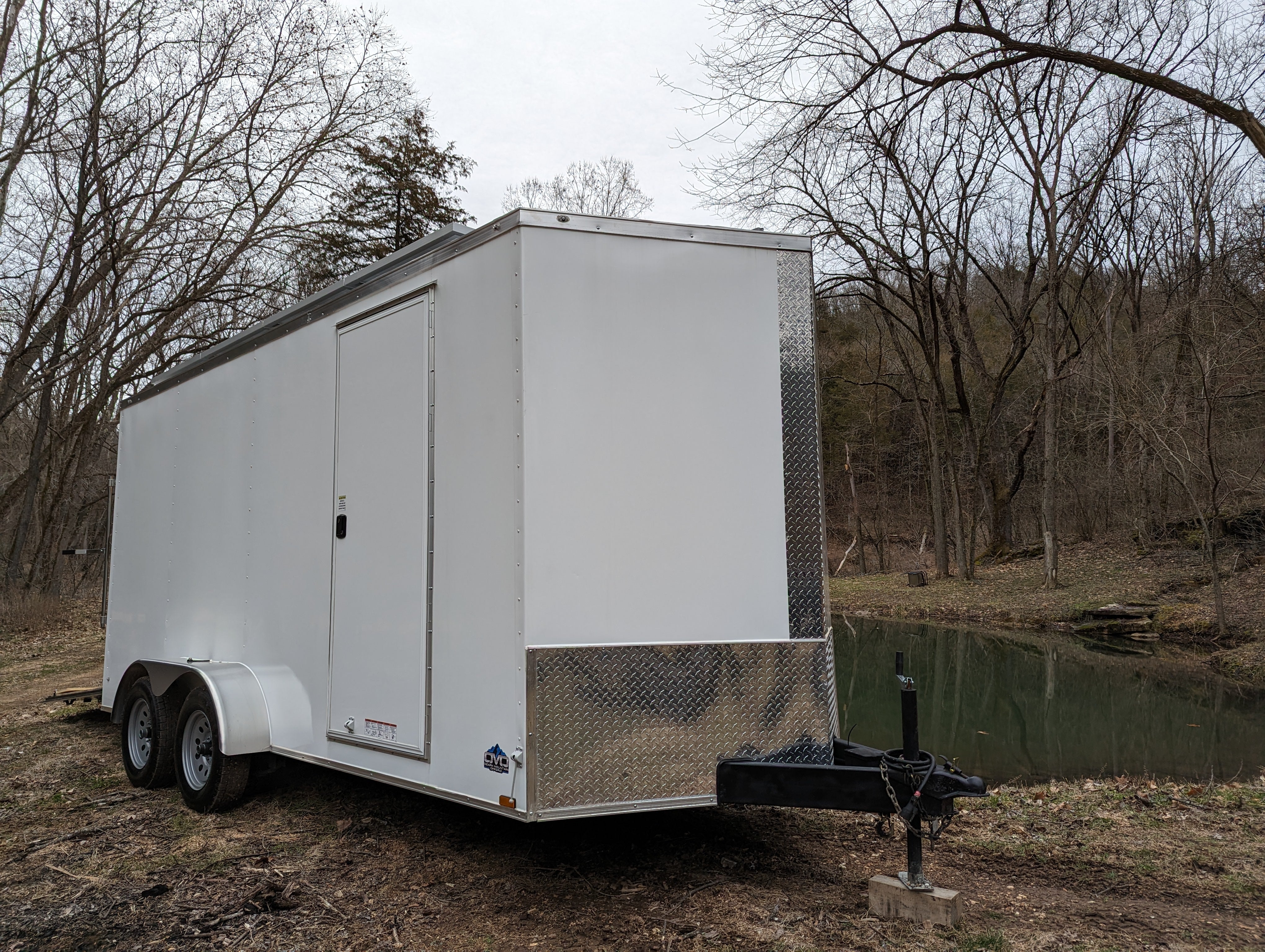 16' Enclosed SOLAR POWERED Offgrid Self-Sufficient Trailer - Concession Window Expanded Solar Array / Expanded Lithium battery bank - MOBILE STOREFRONT VERSION