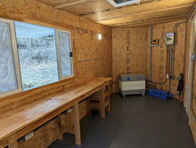 Load image into Gallery viewer, 16&#39; Enclosed SOLAR POWERED Offgrid Self-Sufficient Trailer - Concession Window Expanded Solar Array / Expanded Lithium battery bank - MOBILE STOREFRONT VERSION