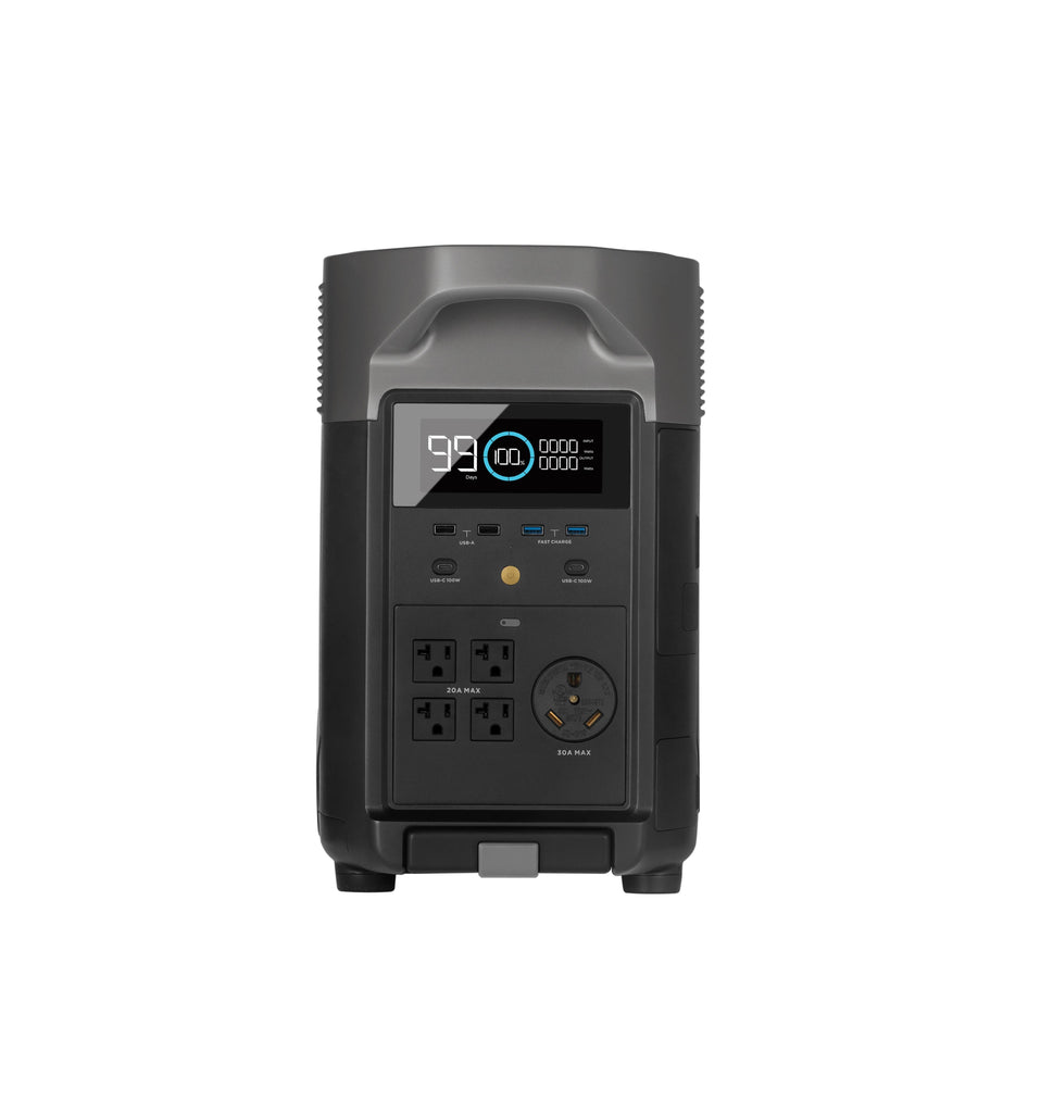 EcoFlow DELTA PRO 120/240V Output - 2x 3600 Watt Solar Generators / 7200wH Lithium Storage / 2600w Solar Complete Offgrid Kit