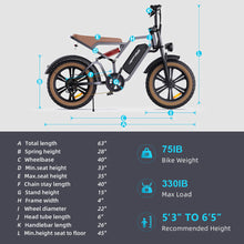 Load image into Gallery viewer, HappyRun Tank G60 Electric Off-Road Fat Tire Moped Bike (SAK48732)