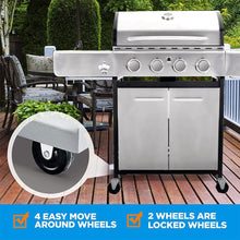 Load image into Gallery viewer, Large Outdoor BBQ Stainless Steel Propane Gas Grill With 4 Burners, 42K BTU (93564712)