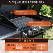 Load image into Gallery viewer, Large Outdoor BBQ Stainless Steel Propane Gas Grill With 4 Burners, 42K BTU (93564712)