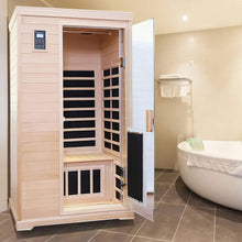 Load image into Gallery viewer, Luxury 2-Person Hemlock Wood FAR Infrared Sauna Room W/ Glass Door, 1750W (SAK81525)