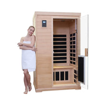 Load image into Gallery viewer, Luxury 2-Person Hemlock Wood FAR Infrared Sauna Room W/ Glass Door, 1750W (SAK81525)