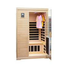 Load image into Gallery viewer, Luxury 2-Person Hemlock Wood FAR Infrared Sauna Room W/ Glass Door, 1750W (SAK81525)