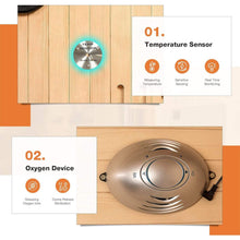 Load image into Gallery viewer, Luxury 2-Person Low EMF FAR Infrared Heat Wood Home Personal Spa Sauna W/ Panoramic Tempered Glass, 2000W (SAK27481)
