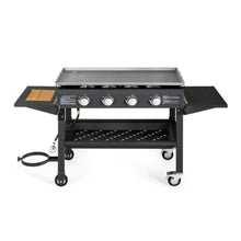 Load image into Gallery viewer, Portable Outdoor 4 Burner Propane Flat Top Gas Grill W/ Wheels, 60K BTU (SAK66104)