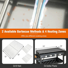 Load image into Gallery viewer, Portable Outdoor 4 Burner Propane Flat Top Gas Grill W/ Wheels, 60K BTU (SAK66104)