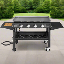 Load image into Gallery viewer, Portable Outdoor 4 Burner Propane Flat Top Gas Grill W/ Wheels, 60K BTU (SAK66104)