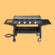 Load image into Gallery viewer, Portable Outdoor 4 Burner Propane Flat Top Gas Grill W/ Wheels, 60K BTU (SAK66104)