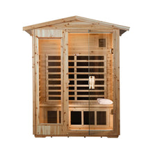 Load image into Gallery viewer, Premium 2-Person Indoor Outdoor Low EMF FAR-Infrared Hemlock Wood Personal Home Sauna Spa, 1750W (SAK27451)