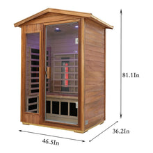 Load image into Gallery viewer, Deluxe 2-Person Outdoor Mahogany Low EMF Far Infrared Sauna With Bluetooth Audio And LED Lights (SAK83719)