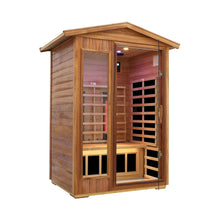 Load image into Gallery viewer, Deluxe 2-Person Outdoor Mahogany Low EMF Far Infrared Sauna With Bluetooth Audio And LED Lights (SAK83719)