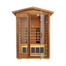 Load image into Gallery viewer, Deluxe 2-Person Outdoor Mahogany Low EMF Far Infrared Sauna With Bluetooth Audio And LED Lights (SAK83719)