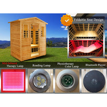 Load image into Gallery viewer, Deluxe 3-Person Outdoor Full Spectrum Low EMF Infrared Home Sauna With Bluetooth Speakers And LED Reading Light (SAK14098)