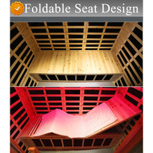 Load image into Gallery viewer, Deluxe 3-Person Outdoor Full Spectrum Low EMF Infrared Home Sauna With Bluetooth Speakers And LED Reading Light (SAK14098)