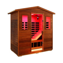 Load image into Gallery viewer, Luxury 3-Person Outdoor Mahogany Full Spectrum Ultra-Low EMF FAR Infrared Sauna With Chromotherapy And Bluetooth Speakers (SAK83460)