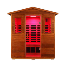 Load image into Gallery viewer, Luxury 3-Person Outdoor Mahogany Full Spectrum Ultra-Low EMF FAR Infrared Sauna With Chromotherapy And Bluetooth Speakers (SAK83460)