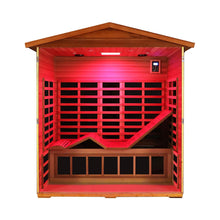 Load image into Gallery viewer, Luxury 3-Person Outdoor Mahogany Full Spectrum Ultra-Low EMF FAR Infrared Sauna With Chromotherapy And Bluetooth Speakers (SAK83460)