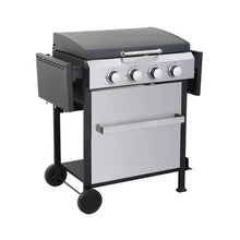 Load image into Gallery viewer, Premium Outdoor 4-Burner Propane BBQ Grill With Foldable Side Tables, Hanging Basket, And Cooking Grids (SAK53213)