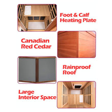 Load image into Gallery viewer, Premium 1-Person Outdoor Red Cedar Infrared Sauna With Low EMF, Chromotherapy And Bluetooth (SAK32783)
