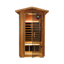 Load image into Gallery viewer, Premium 1-Person Outdoor Red Cedar Infrared Sauna With Low EMF, Chromotherapy And Bluetooth (SAK32783)