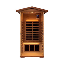 Load image into Gallery viewer, Premium 1-Person Outdoor Red Cedar Infrared Sauna With Low EMF, Chromotherapy And Bluetooth (SAK32783)
