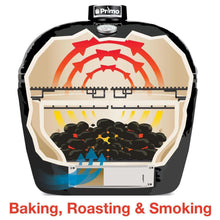 Load image into Gallery viewer, Primo Oval Large 300 All-In-One Ceramic Kamado Grill W/ Cradle, Side Shelves &amp; Stainless Steel Grates [PGCLGC] (SAK21293)