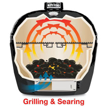 Load image into Gallery viewer, Primo Oval XL 400 Ceramic Kamado BBQ Grill W/ Stainless Steel Grates [PGCXLH] (SAK23100)