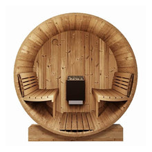 Load image into Gallery viewer, SaunaLife Model E7G Ergo Series 4-Person Outdoor Sauna Barrel With Glass Front [SL-MODELE7G] (SAK81934)