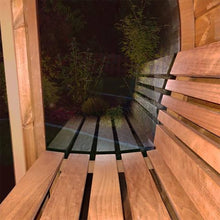 Load image into Gallery viewer, SaunaLife Model E7G Ergo Series 4-Person Outdoor Sauna Barrel With Glass Front [SL-MODELE7G] (SAK81934)