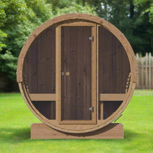 Load image into Gallery viewer, SaunaLife Model E7G Ergo Series 4-Person Outdoor Sauna Barrel With Glass Front [SL-MODELE7G] (SAK81934)
