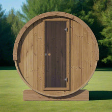 Load image into Gallery viewer, SaunaLife Model E8 Ergo Series 6-Person Outdoor Thermo-Spruce Sauna Barrel [SL-MODELE8] (SAK31809)