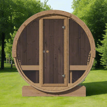 Load image into Gallery viewer, SaunaLife Model E8G Ergo Series 6-Person Outdoor Sauna Barrel With Tempered Glass Front [SL-MODELE8G] (SAK92814)