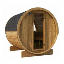 Load image into Gallery viewer, SaunaLife Model E8W Ergo Series 6-Person Outdoor Thermo-Spruce Sauna Barrel [SL-MODELE8W] (SAK92573)