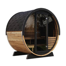 Load image into Gallery viewer, SaunaLife Model EE6G Ergo Series 4-Person Outdoor Sauna Barrel With Tempered Glass Front [SL-MODELEE6G] (SAK39412)