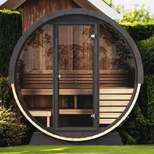Load image into Gallery viewer, SaunaLife Model EE6G Ergo Series 4-Person Outdoor Sauna Barrel With Tempered Glass Front [SL-MODELEE6G] (SAK39412)