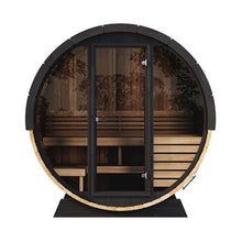 Load image into Gallery viewer, SaunaLife Model EE6G Ergo Series 4-Person Outdoor Sauna Barrel With Tempered Glass Front [SL-MODELEE6G] (SAK39412)