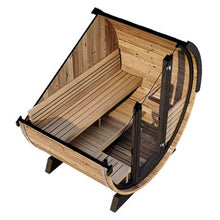 Load image into Gallery viewer, SaunaLife Model EE6G Ergo Series 4-Person Outdoor Sauna Barrel With Tempered Glass Front [SL-MODELEE6G] (SAK39412)