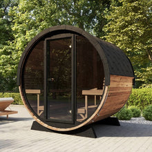 Load image into Gallery viewer, SaunaLife Model EE8G Ergo Series 6-Person Outdoor Sauna Barrel With Tempered Glass Front [SL-MODELEE8G] (SAK95812)