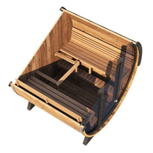 Load image into Gallery viewer, SaunaLife Model EE8G Ergo Series 6-Person Outdoor Sauna Barrel With Tempered Glass Front [SL-MODELEE8G] (SAK95812)
