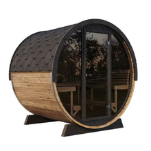 Load image into Gallery viewer, SaunaLife Model EE8G Ergo Series 6-Person Outdoor Sauna Barrel With Tempered Glass Front [SL-MODELEE8G] (SAK95812)