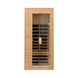 Premium 1-Person Indoor Low EMF FAR Infrared Heat Hemlock Wood Personal Home Spa Sauna, 1200W (SAK27463)