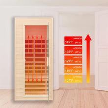 Load image into Gallery viewer, Premium 1-Person Indoor Low EMF FAR Infrared Heat Hemlock Wood Personal Home Spa Sauna, 1200W (SAK27463)