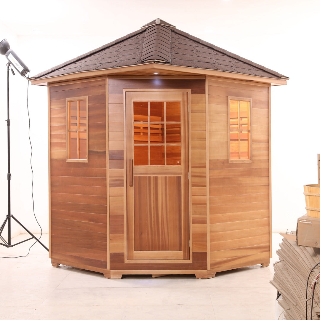 SAUNA EVOLUTION®  Outdoor Wood Steam Sauna（5-6 Person）Cabin 04